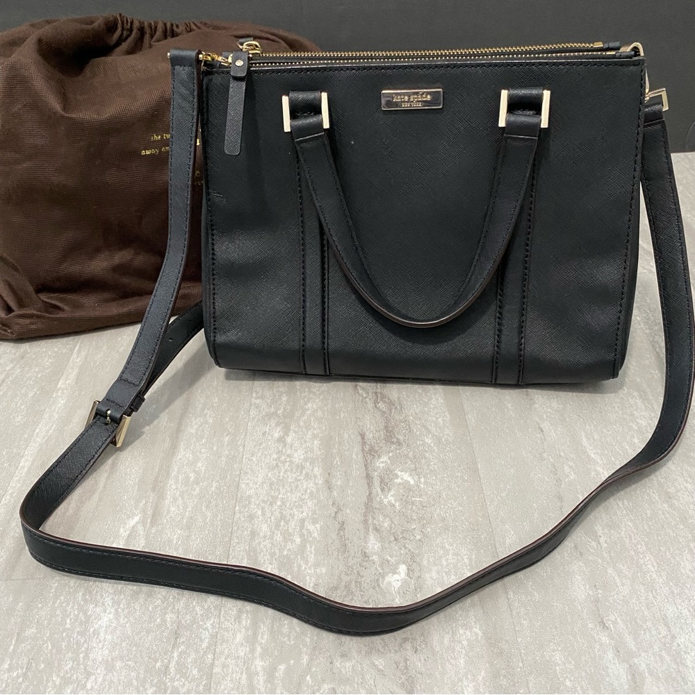 Kate Spade Black Double Zipper Satchel Bag